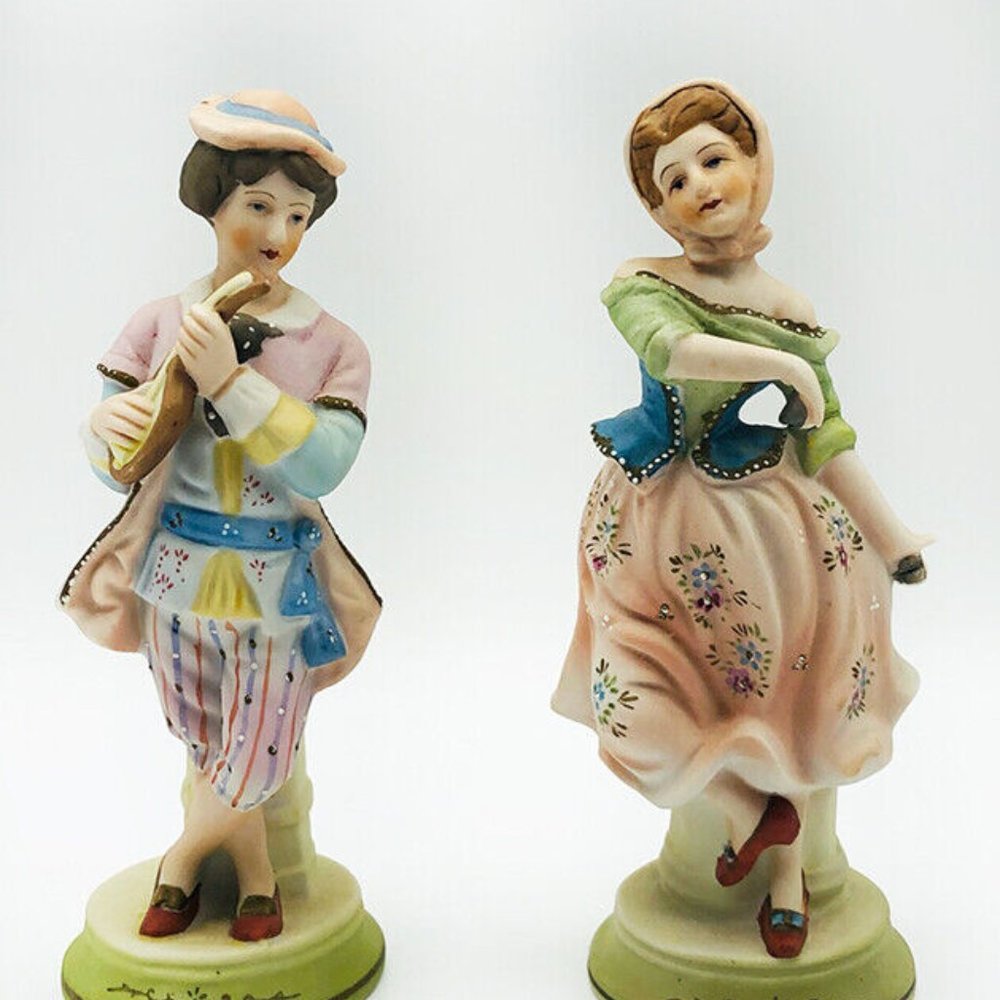 Pair of Vintage Ardalt Porcelain Figurines, Hand Painted, Japan. #6266A & #6266B